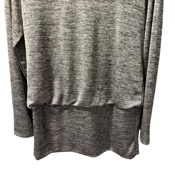 White House Black Market Gray Drape Neck Long Sleeve Top Sz M blouse - Picture 9 of 12